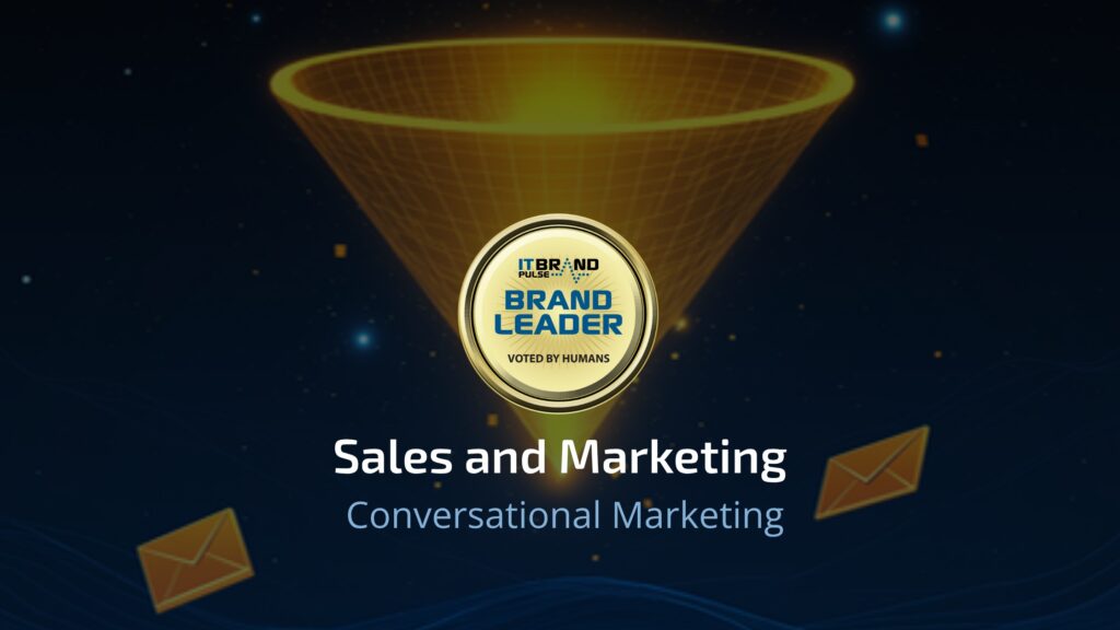 IT Brand Pulse Conversational Marketing Brand Leader Report showing Intercom as market leader