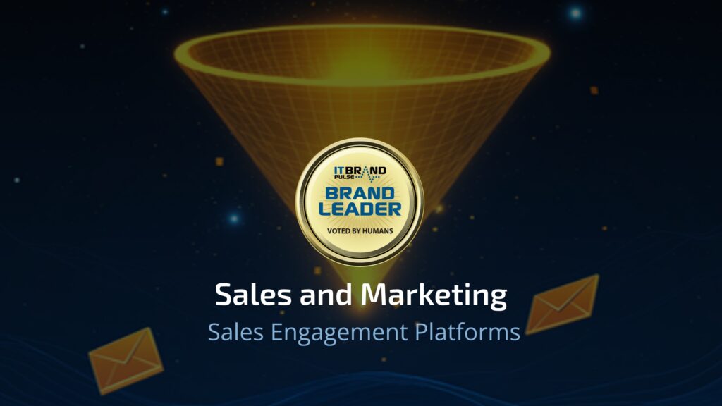 IT Brand Pulse Sales Engagement Platforms Brand Leader Report showing Outreach as market leader
