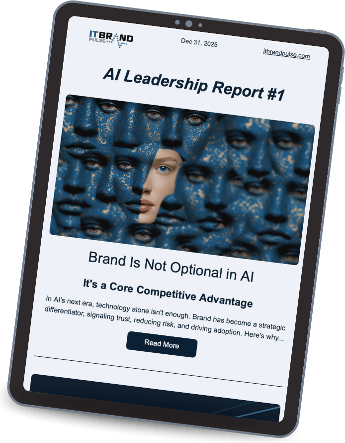 AI Leadership Report newsletter on a tablet